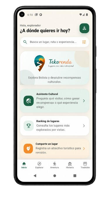 Pantalla principal de Tekorenda